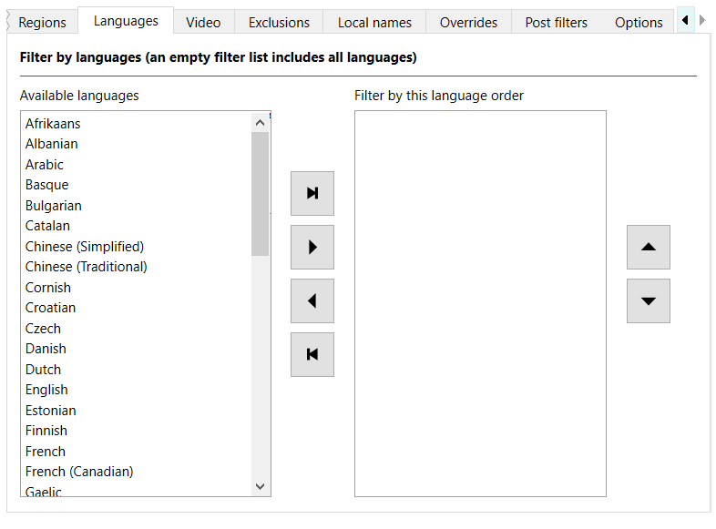 A screenshot of Retool's languages boxes
